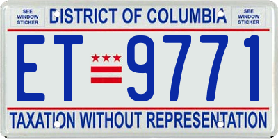 DC license plate ET9771