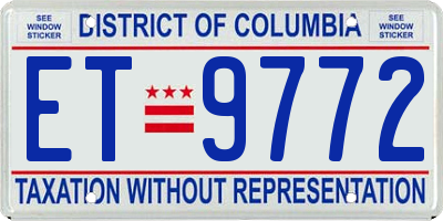 DC license plate ET9772