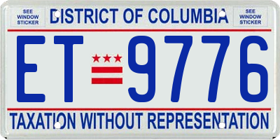 DC license plate ET9776