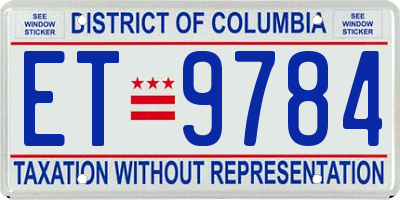 DC license plate ET9784