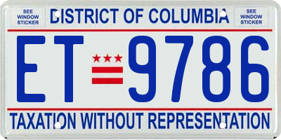 DC license plate ET9786