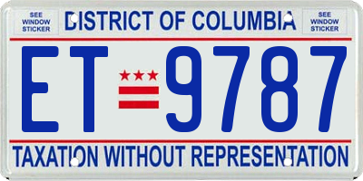 DC license plate ET9787