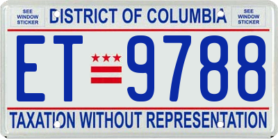 DC license plate ET9788