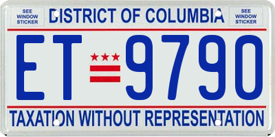 DC license plate ET9790