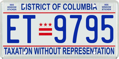 DC license plate ET9795