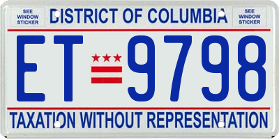 DC license plate ET9798