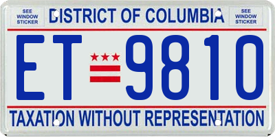 DC license plate ET9810