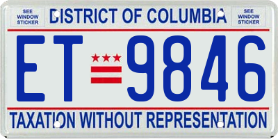DC license plate ET9846