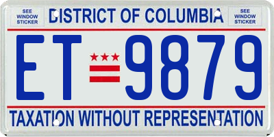 DC license plate ET9879