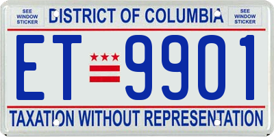 DC license plate ET9901