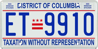 DC license plate ET9910