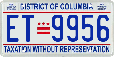 DC license plate ET9956