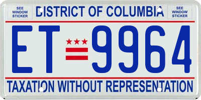 DC license plate ET9964