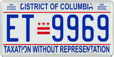 DC license plate ET9969
