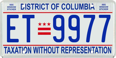 DC license plate ET9977