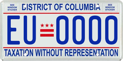 DC license plate EU0000