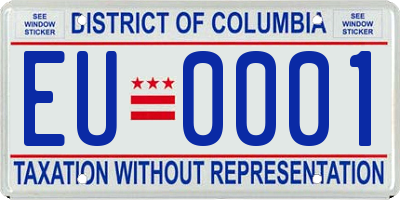 DC license plate EU0001