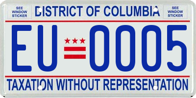 DC license plate EU0005