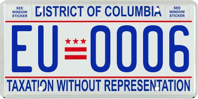 DC license plate EU0006