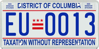 DC license plate EU0013