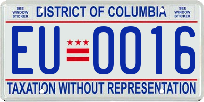DC license plate EU0016