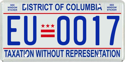 DC license plate EU0017