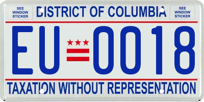 DC license plate EU0018