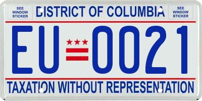 DC license plate EU0021