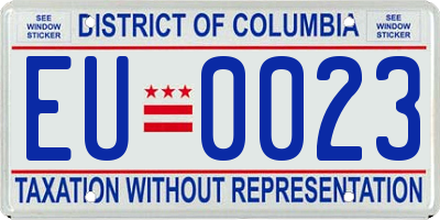 DC license plate EU0023