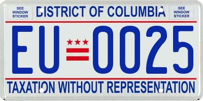 DC license plate EU0025