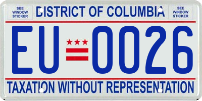 DC license plate EU0026