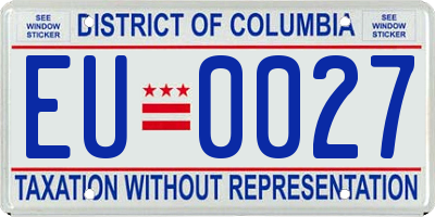 DC license plate EU0027