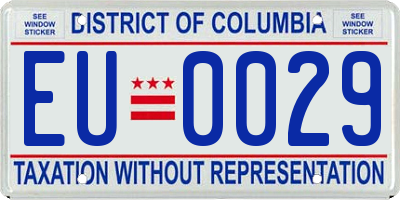 DC license plate EU0029