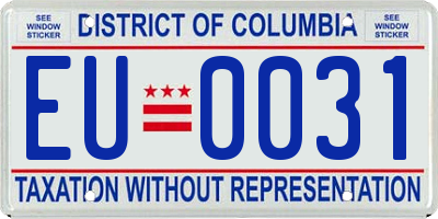 DC license plate EU0031