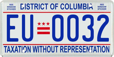 DC license plate EU0032
