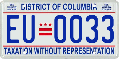 DC license plate EU0033