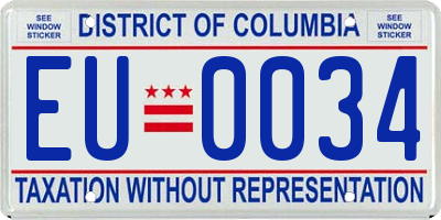 DC license plate EU0034
