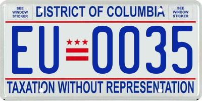 DC license plate EU0035