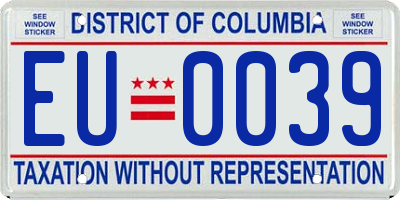 DC license plate EU0039