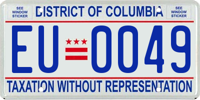 DC license plate EU0049