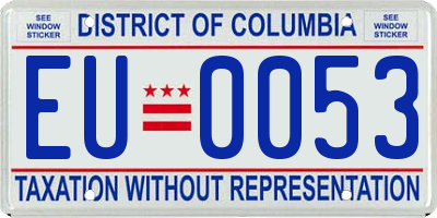 DC license plate EU0053