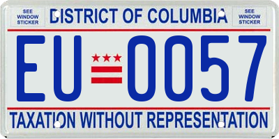 DC license plate EU0057
