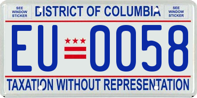 DC license plate EU0058
