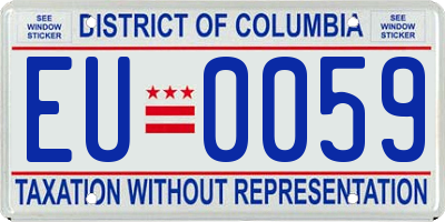 DC license plate EU0059