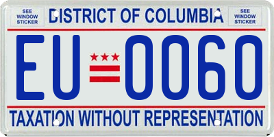 DC license plate EU0060