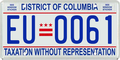 DC license plate EU0061