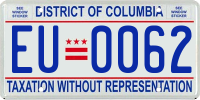 DC license plate EU0062