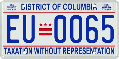DC license plate EU0065