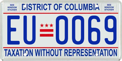 DC license plate EU0069