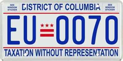 DC license plate EU0070